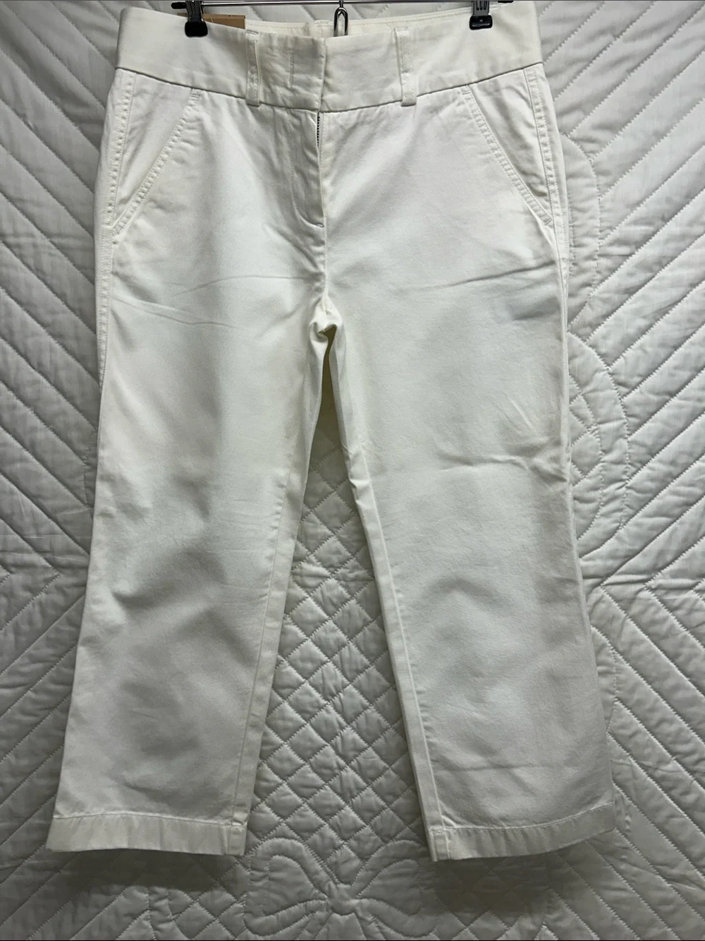 J. Crew Off-White Cropped Straight-Leg Jeans